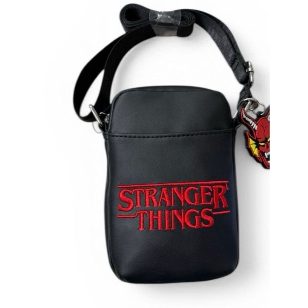 Stranger Things Logo Crossbody  Phone Bag Demobat Charm Primark NWT